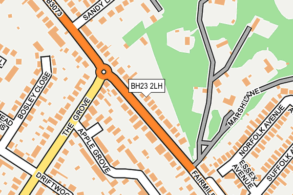 BH23 2LH map - OS OpenMap – Local (Ordnance Survey)