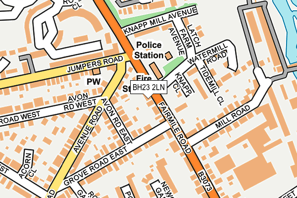 BH23 2LN map - OS OpenMap – Local (Ordnance Survey)