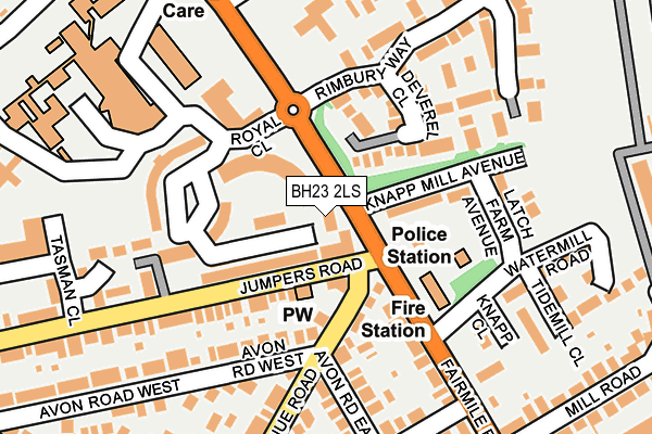 BH23 2LS map - OS OpenMap – Local (Ordnance Survey)