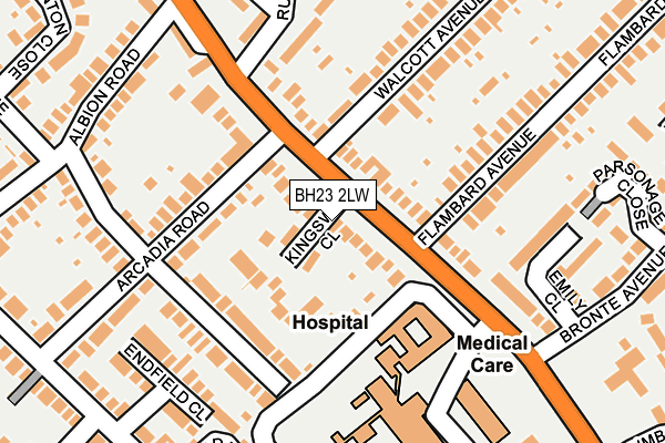 BH23 2LW map - OS OpenMap – Local (Ordnance Survey)