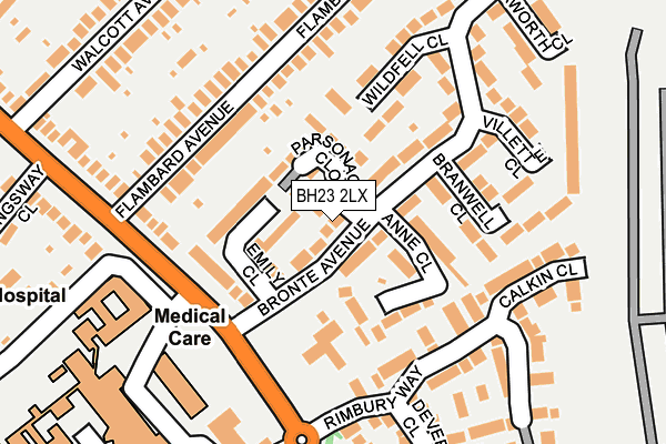 BH23 2LX map - OS OpenMap – Local (Ordnance Survey)