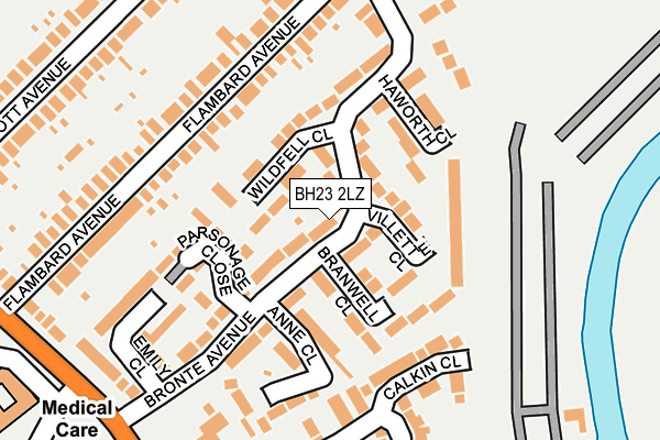 BH23 2LZ map - OS OpenMap – Local (Ordnance Survey)
