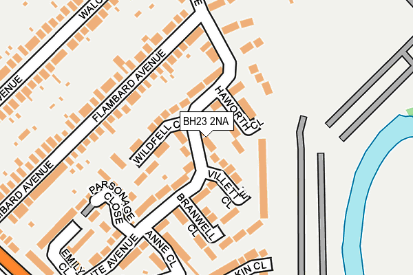 BH23 2NA map - OS OpenMap – Local (Ordnance Survey)