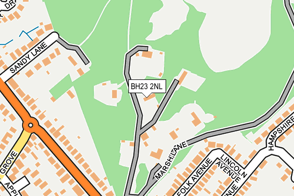 BH23 2NL map - OS OpenMap – Local (Ordnance Survey)