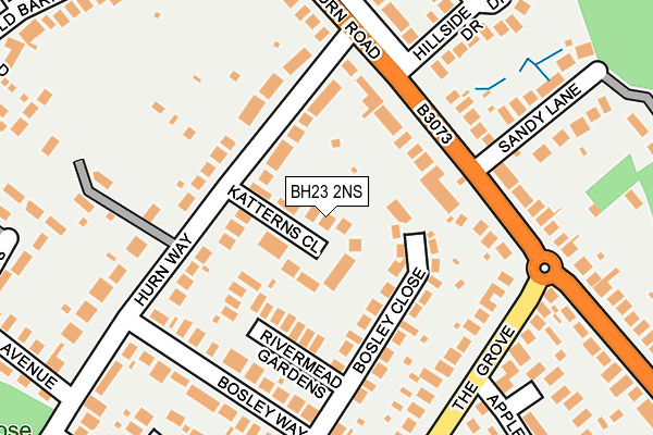 BH23 2NS map - OS OpenMap – Local (Ordnance Survey)