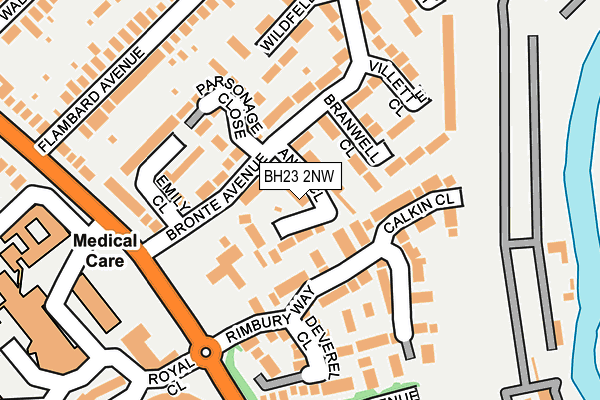 BH23 2NW map - OS OpenMap – Local (Ordnance Survey)
