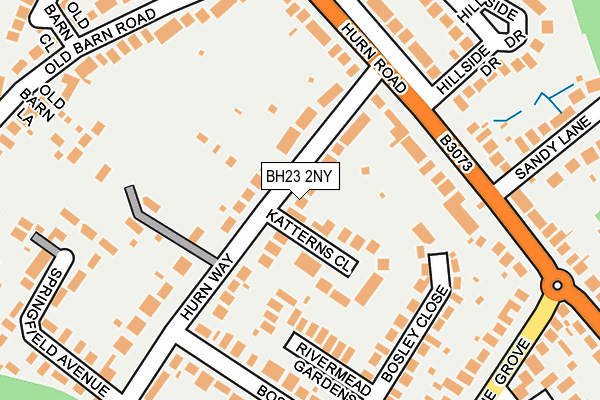 BH23 2NY map - OS OpenMap – Local (Ordnance Survey)