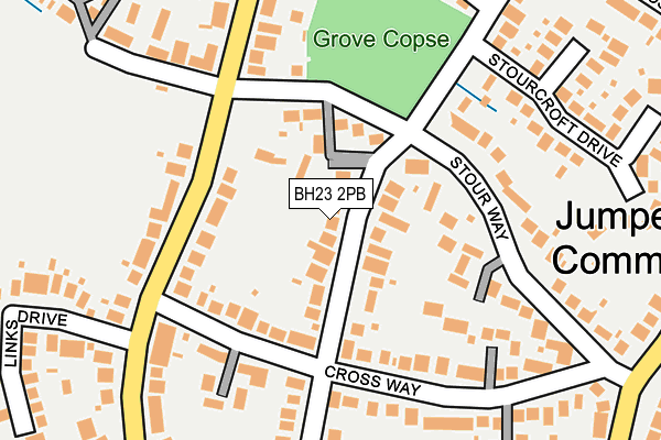 BH23 2PB map - OS OpenMap – Local (Ordnance Survey)