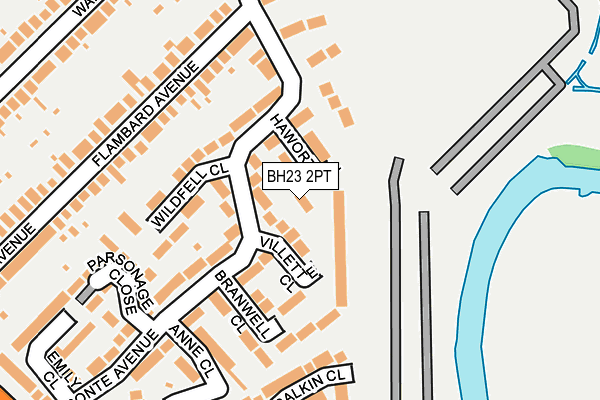 BH23 2PT map - OS OpenMap – Local (Ordnance Survey)