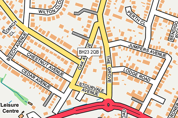 BH23 2QB map - OS OpenMap – Local (Ordnance Survey)