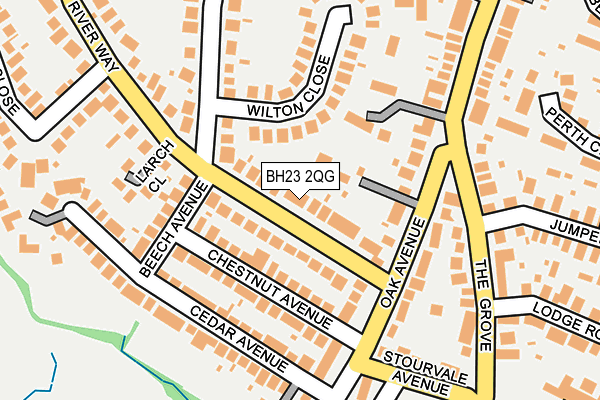 BH23 2QG map - OS OpenMap – Local (Ordnance Survey)