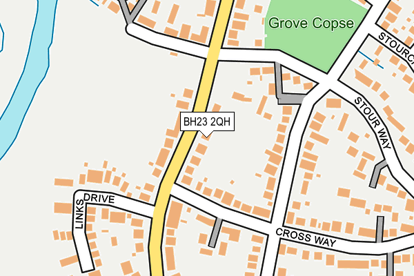 BH23 2QH map - OS OpenMap – Local (Ordnance Survey)