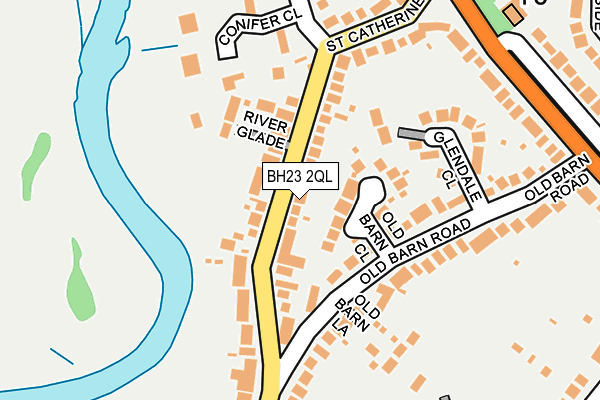 BH23 2QL map - OS OpenMap – Local (Ordnance Survey)