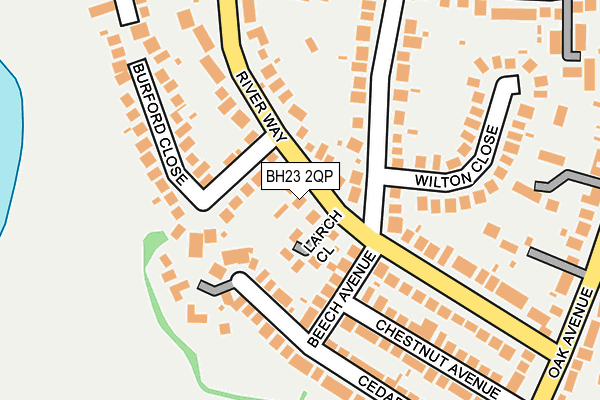 BH23 2QP map - OS OpenMap – Local (Ordnance Survey)