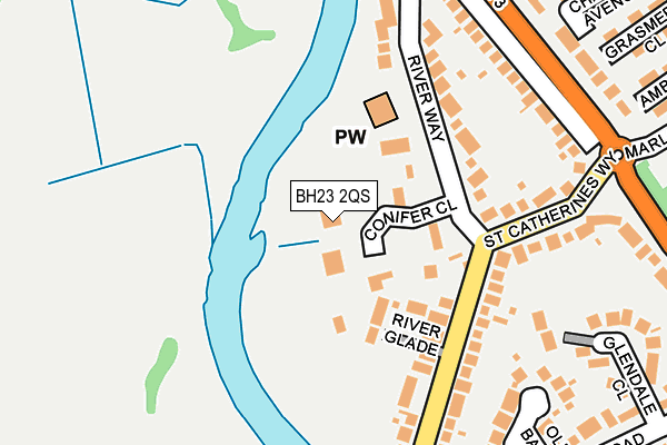 BH23 2QS map - OS OpenMap – Local (Ordnance Survey)
