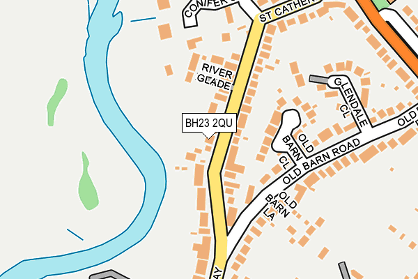 BH23 2QU map - OS OpenMap – Local (Ordnance Survey)