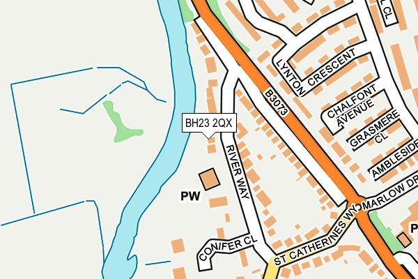 BH23 2QX map - OS OpenMap – Local (Ordnance Survey)