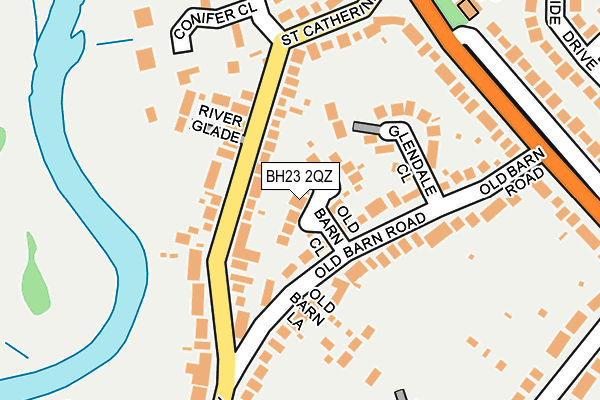 BH23 2QZ map - OS OpenMap – Local (Ordnance Survey)