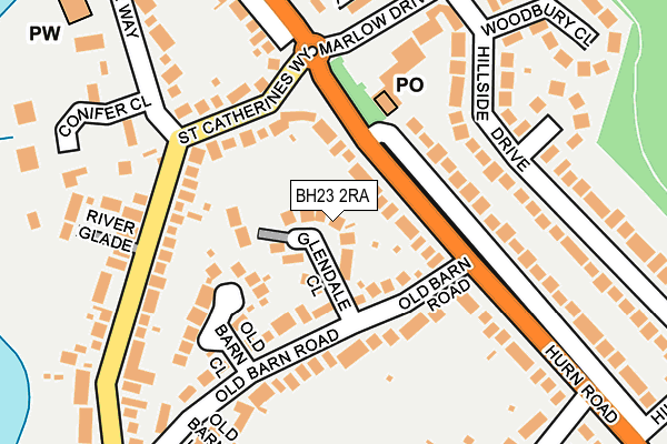 BH23 2RA map - OS OpenMap – Local (Ordnance Survey)