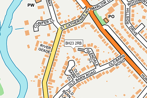 BH23 2RB map - OS OpenMap – Local (Ordnance Survey)