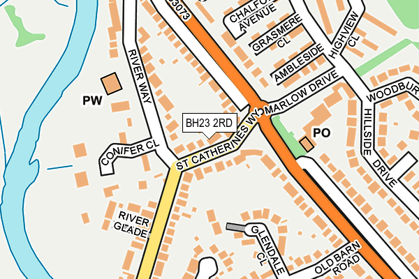 BH23 2RD map - OS OpenMap – Local (Ordnance Survey)
