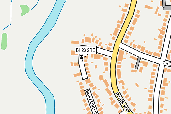 BH23 2RE map - OS OpenMap – Local (Ordnance Survey)