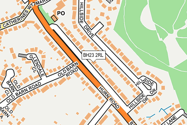 BH23 2RL map - OS OpenMap – Local (Ordnance Survey)