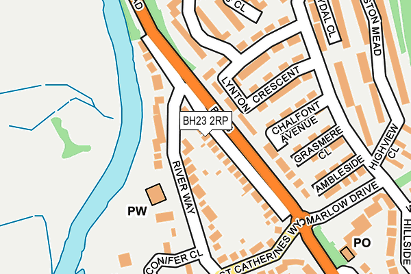 BH23 2RP map - OS OpenMap – Local (Ordnance Survey)
