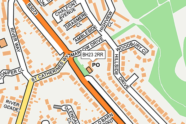 BH23 2RR map - OS OpenMap – Local (Ordnance Survey)