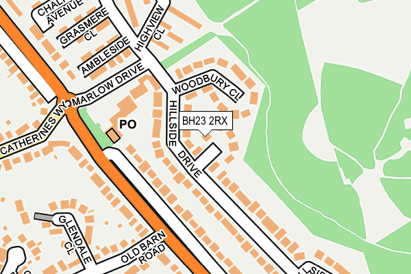 BH23 2RX map - OS OpenMap – Local (Ordnance Survey)