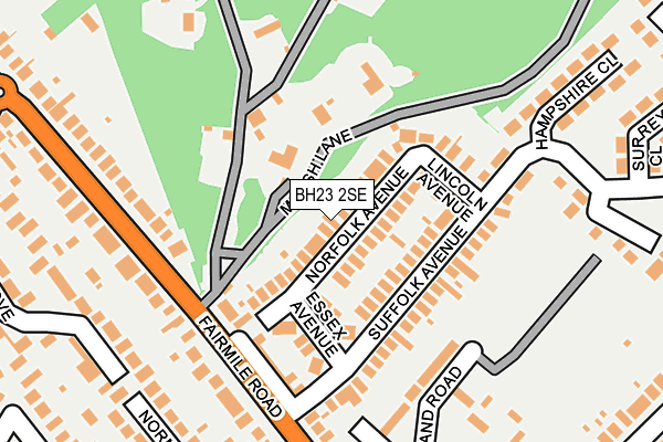 BH23 2SE map - OS OpenMap – Local (Ordnance Survey)