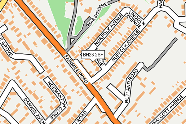 BH23 2SF map - OS OpenMap – Local (Ordnance Survey)