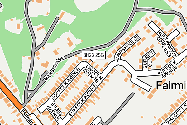 BH23 2SG map - OS OpenMap – Local (Ordnance Survey)