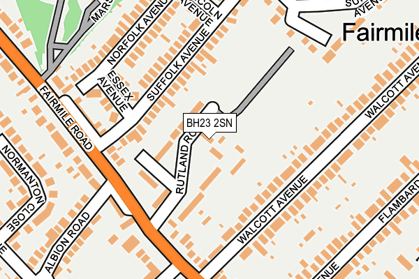 BH23 2SN map - OS OpenMap – Local (Ordnance Survey)