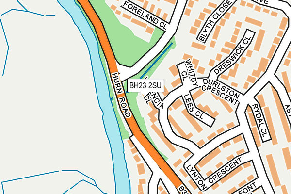 BH23 2SU map - OS OpenMap – Local (Ordnance Survey)