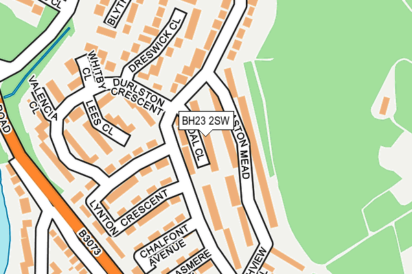 BH23 2SW map - OS OpenMap – Local (Ordnance Survey)