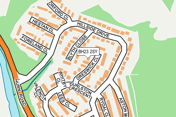 BH23 2SY map - OS OpenMap – Local (Ordnance Survey)