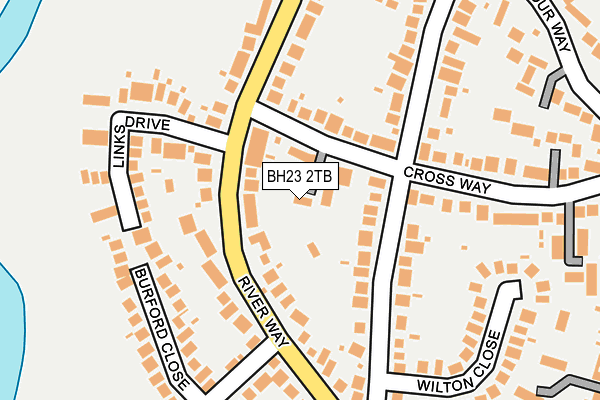 BH23 2TB map - OS OpenMap – Local (Ordnance Survey)