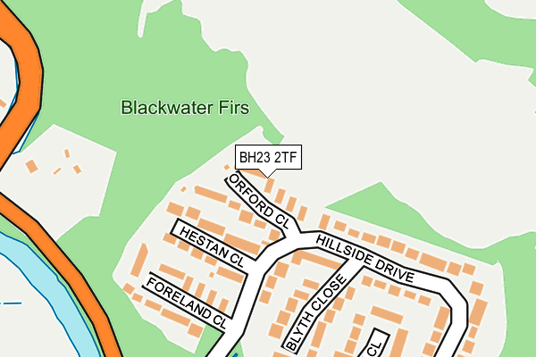 BH23 2TF map - OS OpenMap – Local (Ordnance Survey)