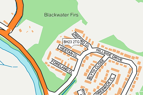 BH23 2TG map - OS OpenMap – Local (Ordnance Survey)
