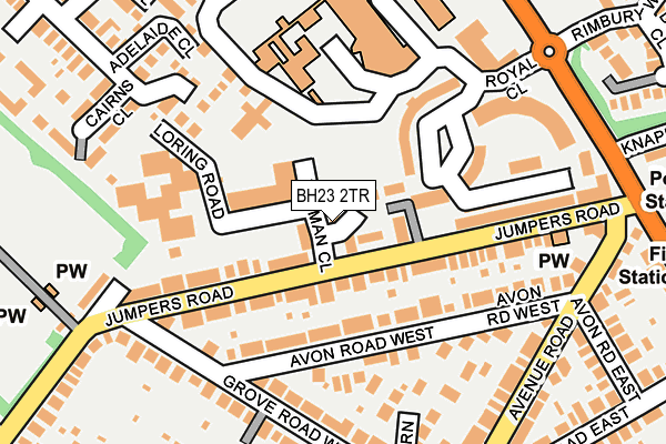 BH23 2TR map - OS OpenMap – Local (Ordnance Survey)