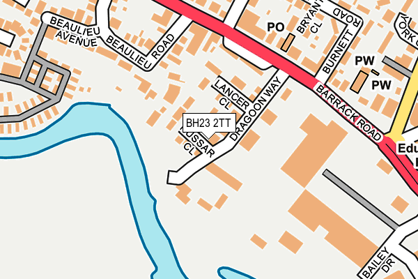 BH23 2TT map - OS OpenMap – Local (Ordnance Survey)
