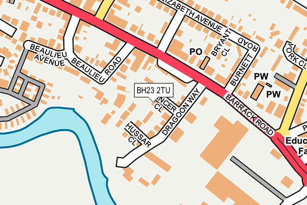 BH23 2TU map - OS OpenMap – Local (Ordnance Survey)