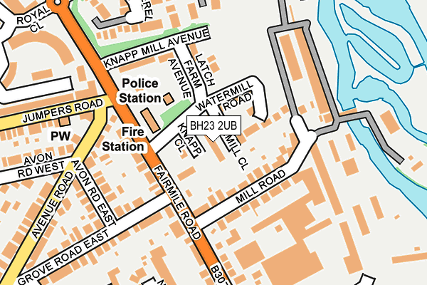 BH23 2UB map - OS OpenMap – Local (Ordnance Survey)