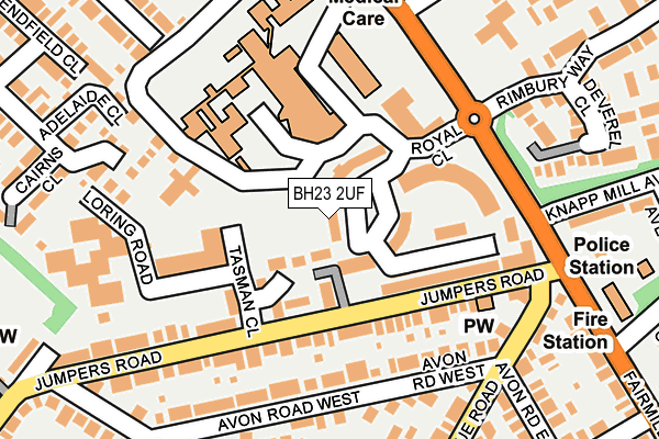 BH23 2UF map - OS OpenMap – Local (Ordnance Survey)