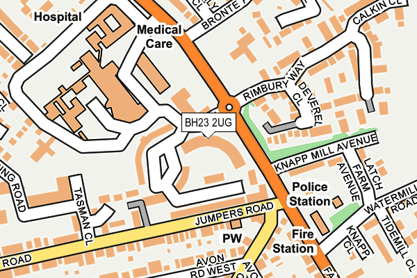 BH23 2UG map - OS OpenMap – Local (Ordnance Survey)