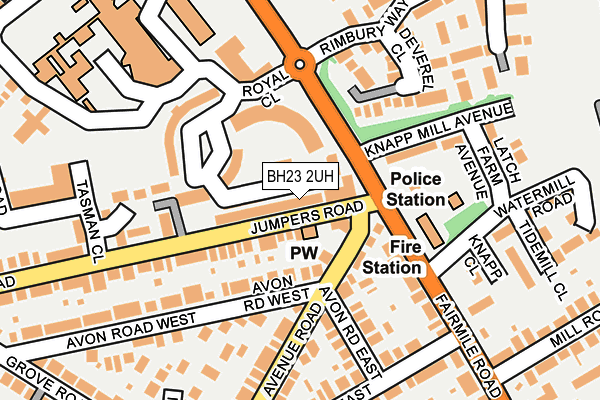 BH23 2UH map - OS OpenMap – Local (Ordnance Survey)