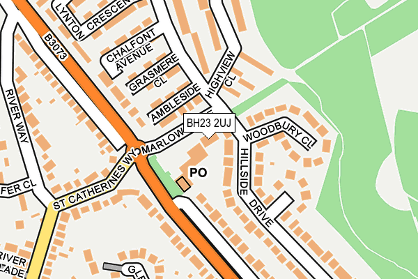 BH23 2UJ map - OS OpenMap – Local (Ordnance Survey)