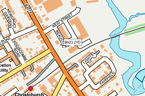 BH23 2YD map - OS OpenMap – Local (Ordnance Survey)