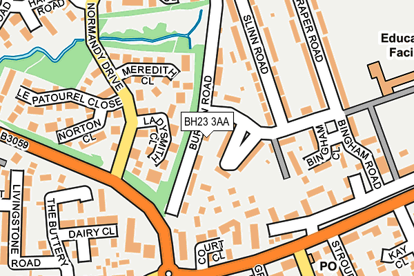 BH23 3AA map - OS OpenMap – Local (Ordnance Survey)